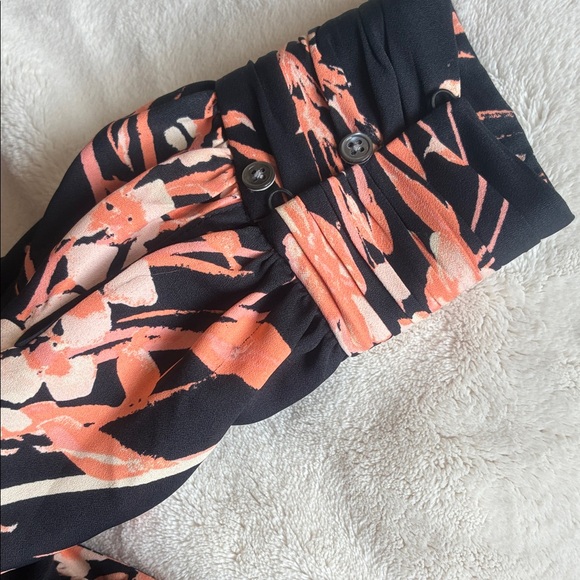 JOIE Womens Black Belted Floral Long Sleeve blouse - Picture 5 of 7